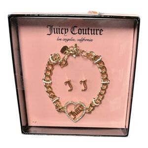 Juicy Couture - NWT - Gold Bracelet 7.5” and Earrings Set